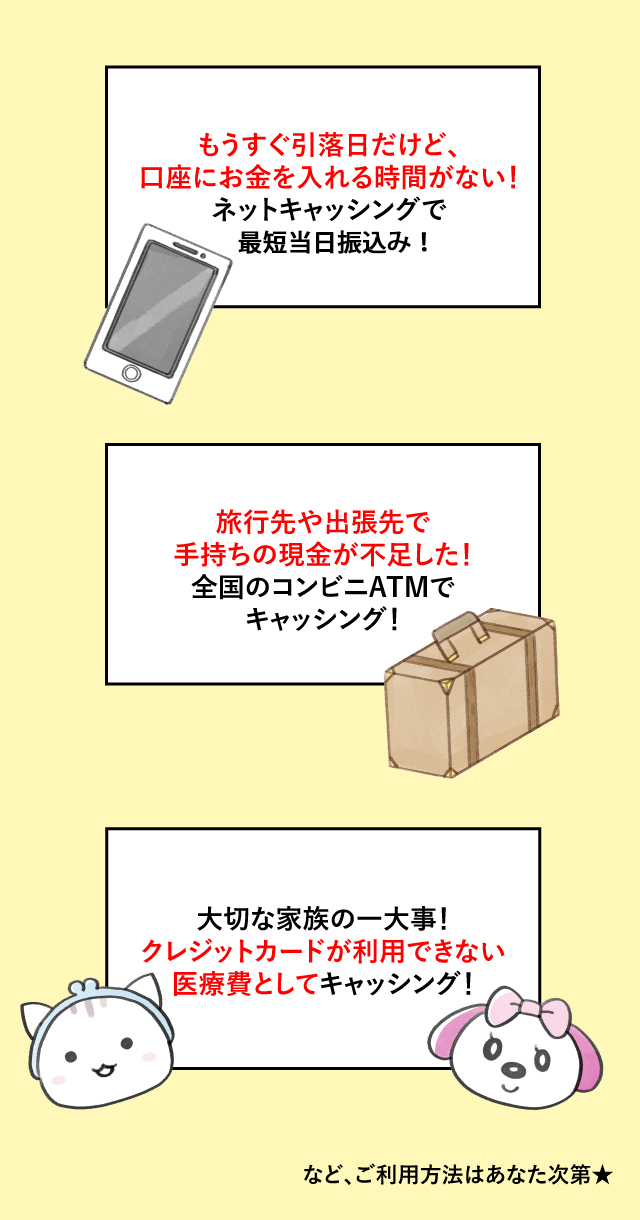 キャッシングの利用例